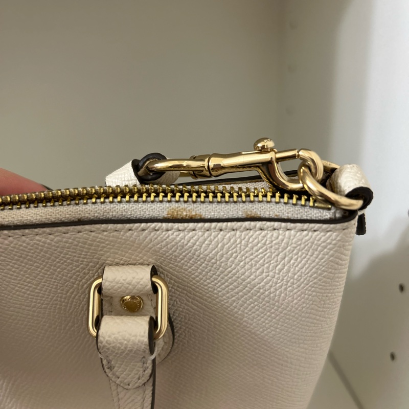 coach 白色手提小包包-13