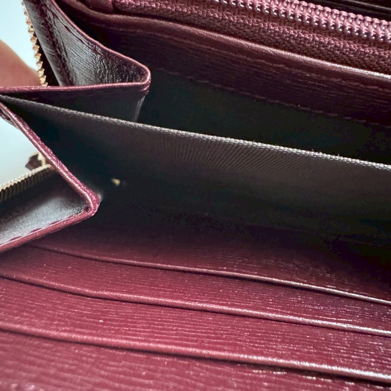 ❤️狀況超好 紫紅色愛心防刮拉鍊長夾-7