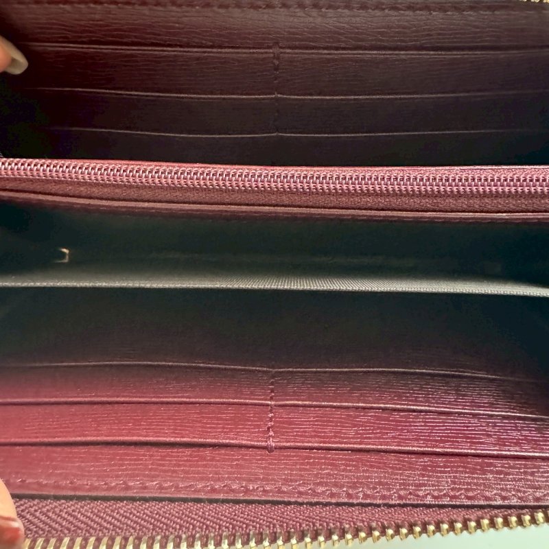 ❤️狀況超好 紫紅色愛心防刮拉鍊長夾-8