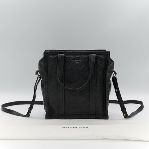 超級新【CP 精選🌟小編推薦】Balenciaga 巴黎世家 Bazar 黑色抓皺 羊皮 肩背包 托特包