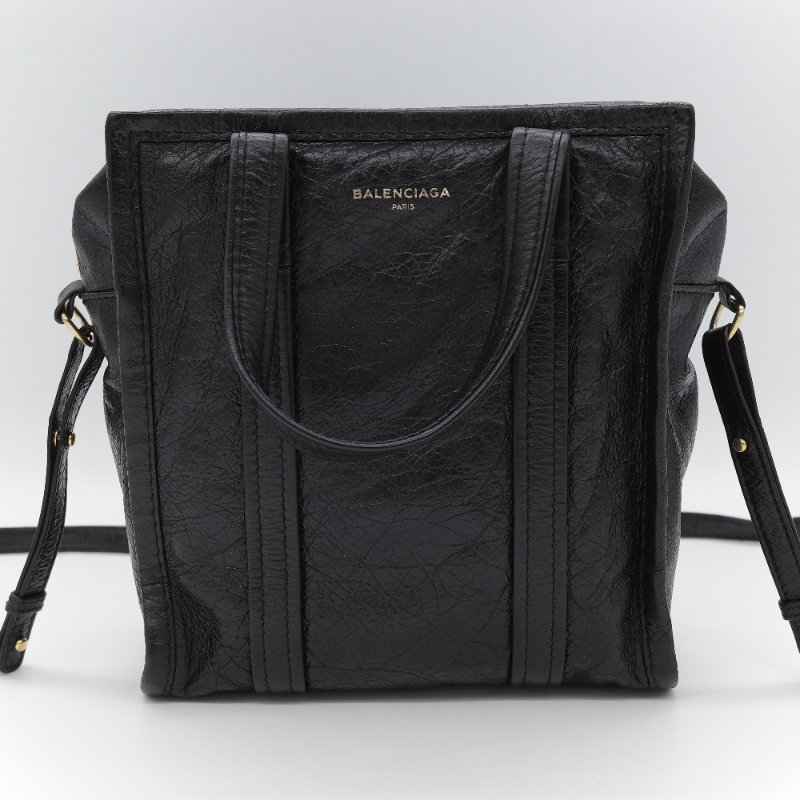 超級新【CP 精選🌟小編推薦】Balenciaga 巴黎世家 Bazar 黑色抓皺 羊皮 肩背包 托特包-1
