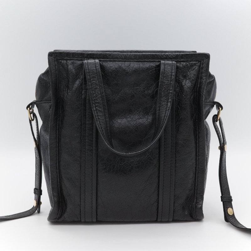 超級新【CP 精選🌟小編推薦】Balenciaga 巴黎世家 Bazar 黑色抓皺 羊皮 肩背包 托特包-3