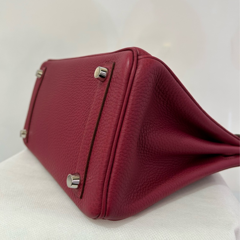 Hermes 酒紅銀釦BIRKIN25-5