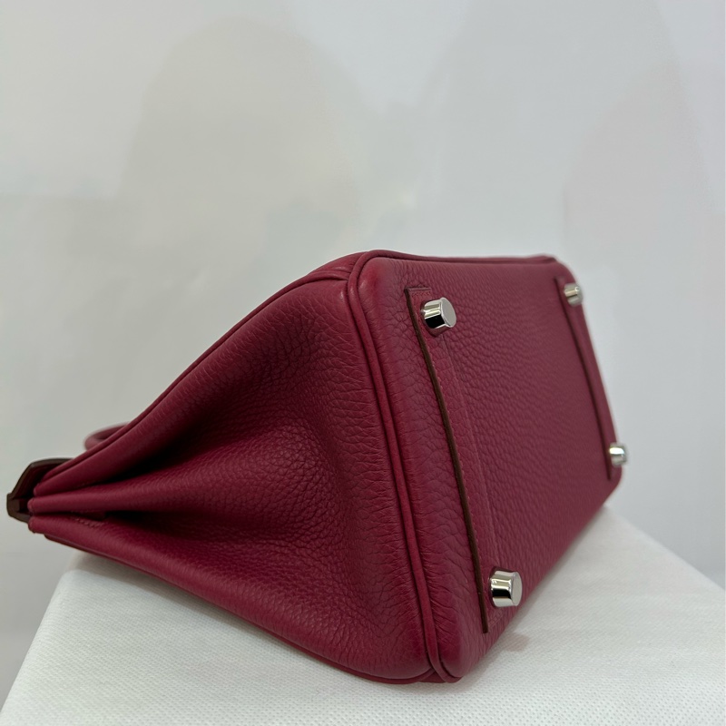 Hermes 酒紅銀釦BIRKIN25-6