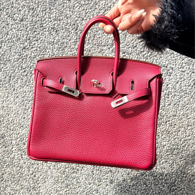 Hermes 酒紅銀釦BIRKIN25-9