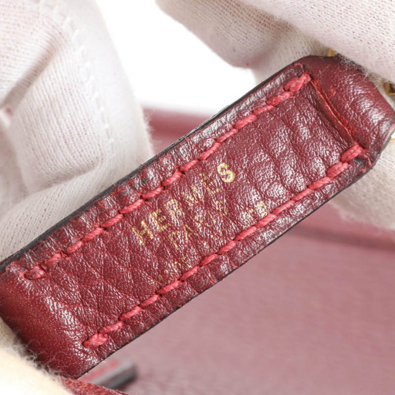 愛馬仕 Hermès Trim 31 〇P 錒刻皮革單肩包，金色五金配件，女士手提包-7