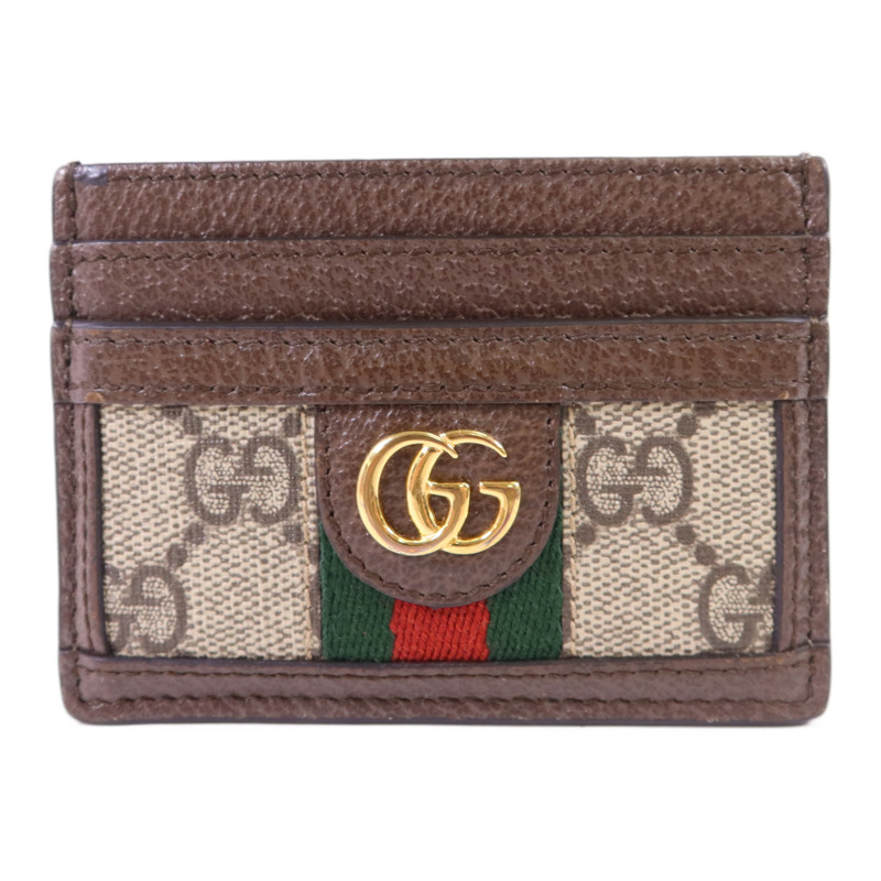GUCCI 塗層帆布Card Case金扣卡片套-0
