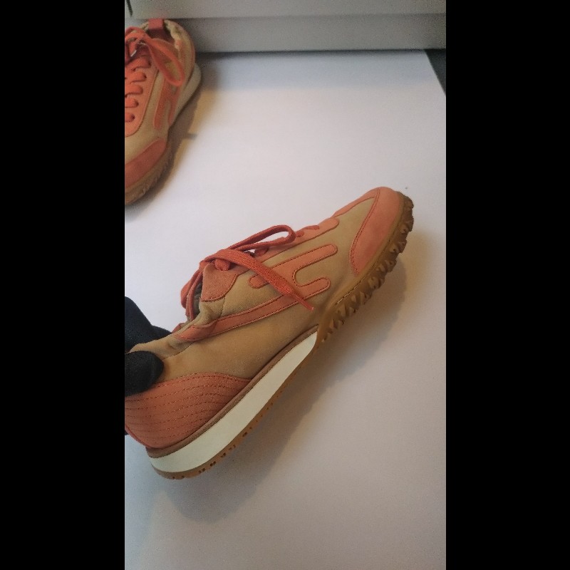 Hermes 橘邊駝麂皮jet 休閒鞋-11