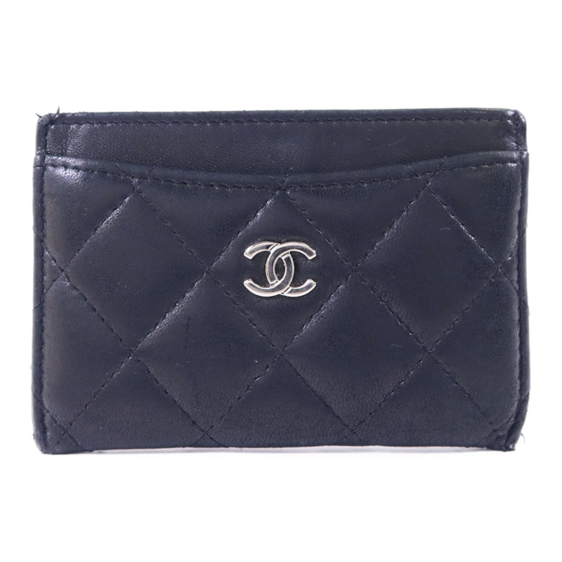 CHANEL 羊皮皮革Card Case銀扣卡片套-0