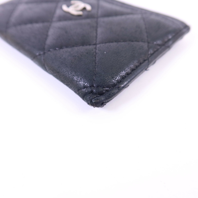 CHANEL 羊皮皮革Card Case銀扣卡片套-9