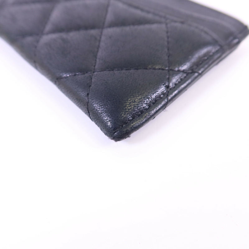 CHANEL 羊皮皮革Card Case銀扣卡片套-11