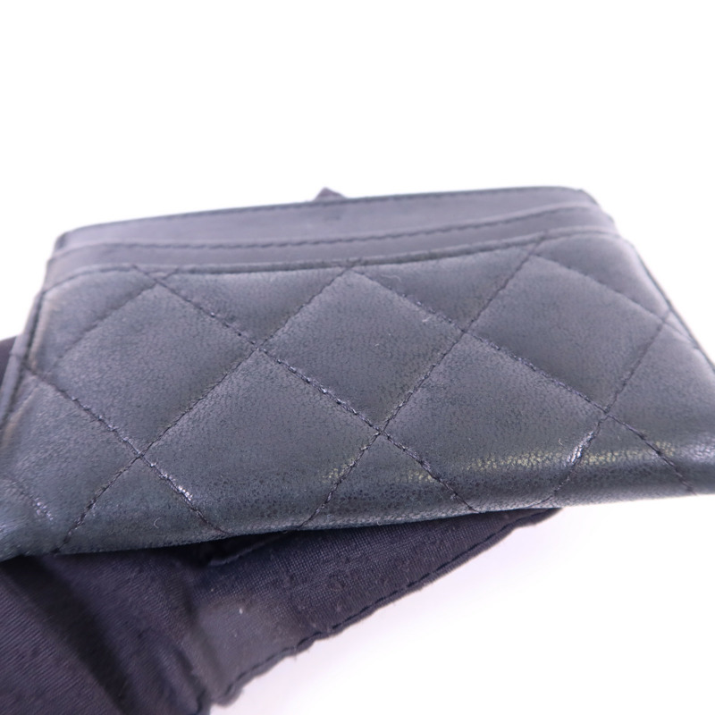 CHANEL 羊皮皮革Card Case銀扣卡片套-16