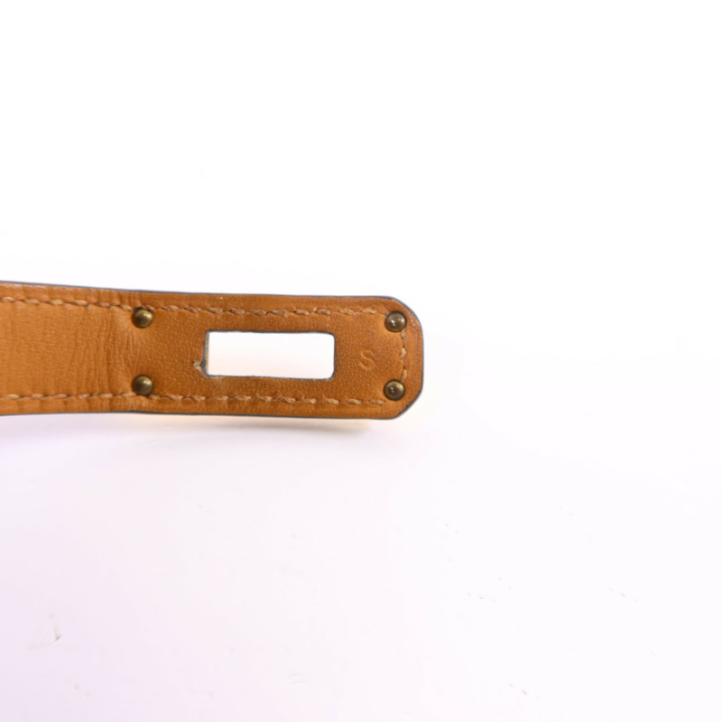 HERMES 皮革Kelly Double Tour Bracelet金扣手鐲Noir-10