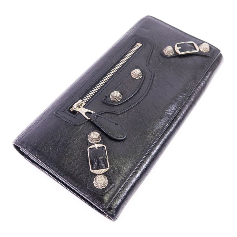 BALENCIAGA 牛皮皮革Long Wallet銀扣長錢包-2