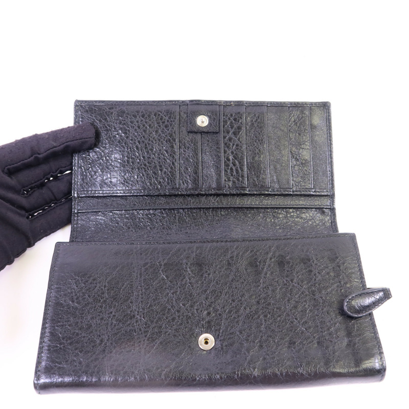 BALENCIAGA 牛皮皮革Long Wallet銀扣長錢包-4