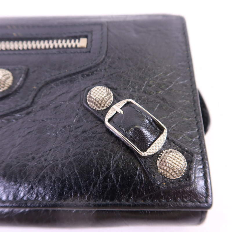 BALENCIAGA 牛皮皮革Long Wallet銀扣長錢包-10