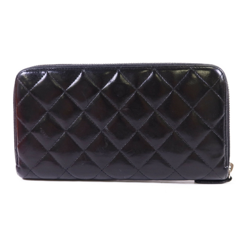 CHANEL 羊皮皮革Long Wallet銀扣長錢包-1