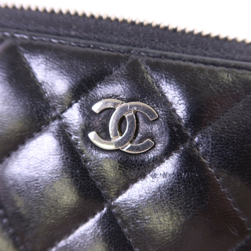 CHANEL 羊皮皮革Long Wallet銀扣長錢包-9