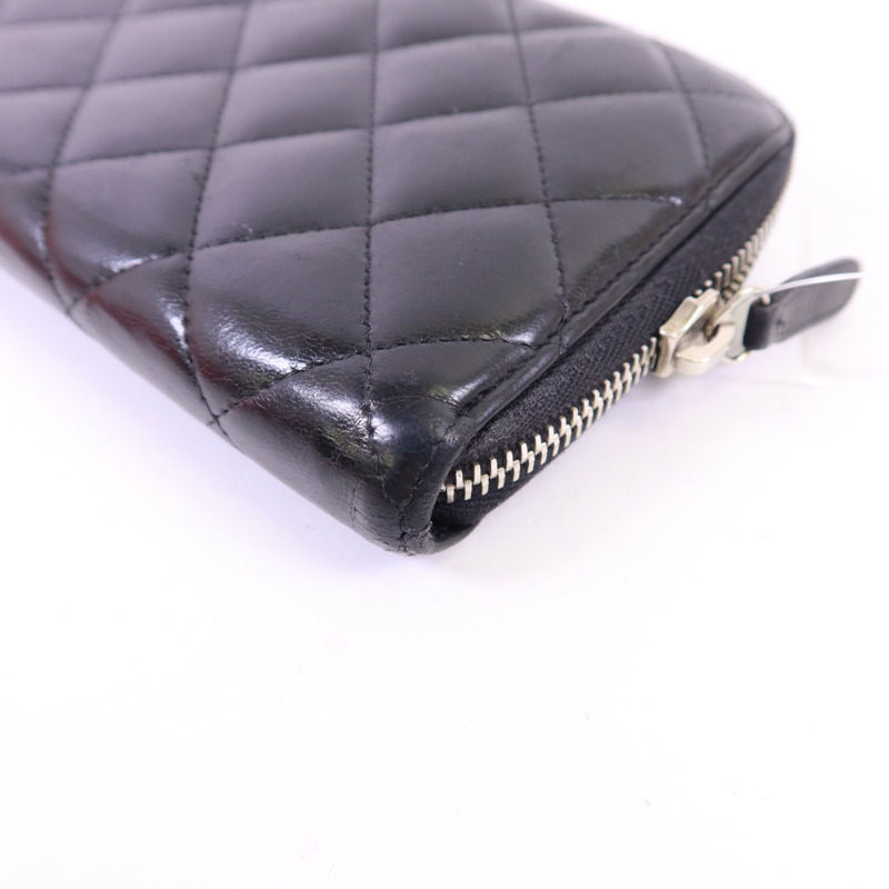 CHANEL 羊皮皮革Long Wallet銀扣長錢包-10