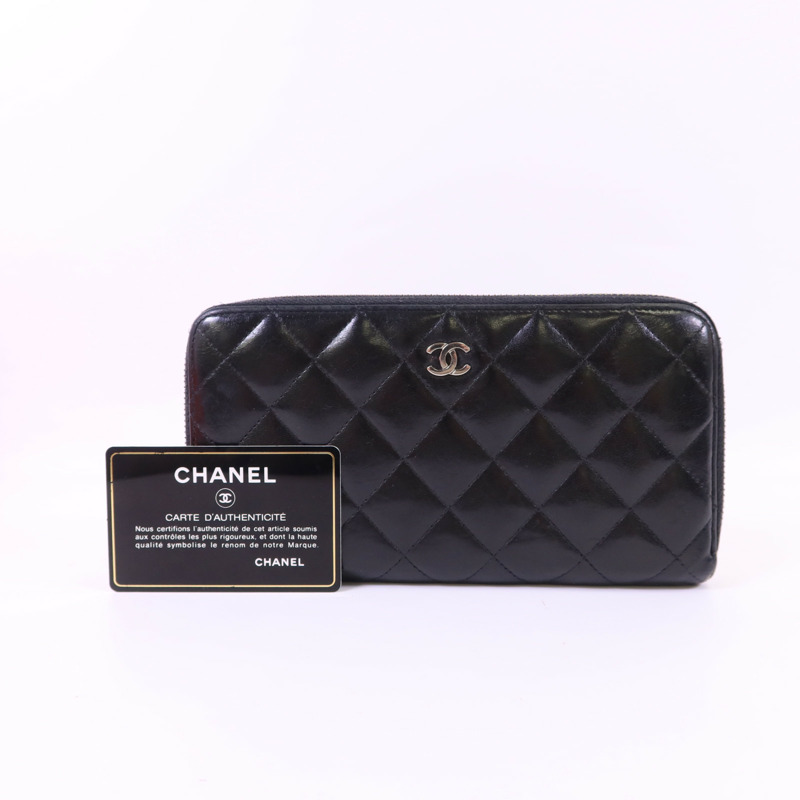CHANEL 羊皮皮革Long Wallet銀扣長錢包-20