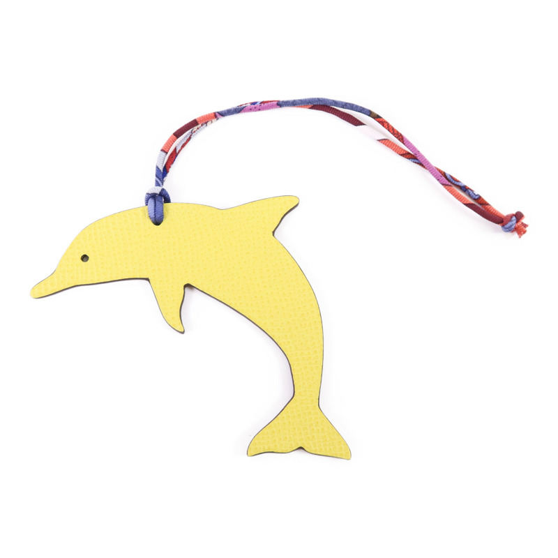 HERMES Clemence皮革/Epsom皮革Dolphin Charm掛飾-0