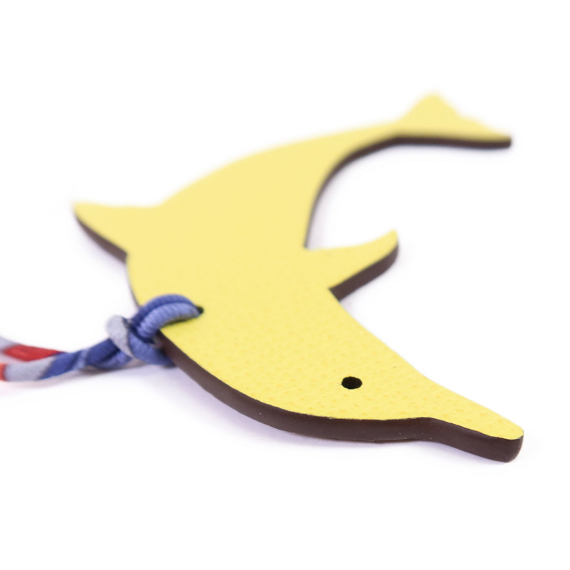 HERMES Clemence皮革/Epsom皮革Dolphin Charm掛飾-4