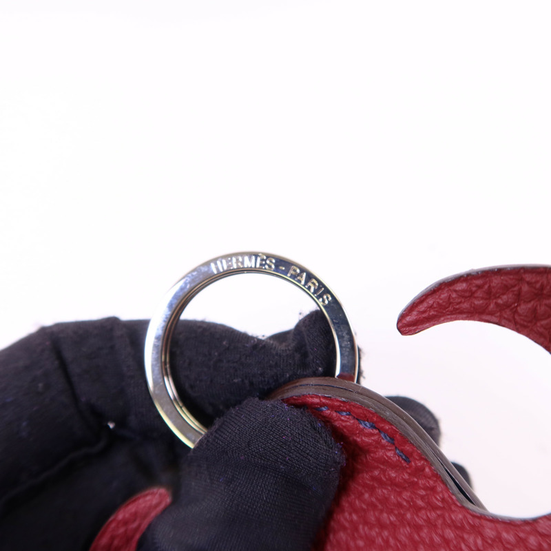 HERMES Clemence皮革/Epsom皮革Key Holder Charm銀扣鎖匙扣-6