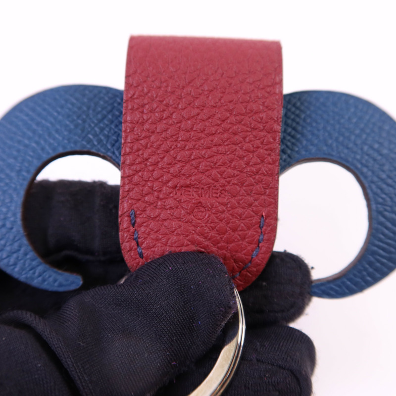 HERMES Clemence皮革/Epsom皮革Key Holder Charm銀扣鎖匙扣-7