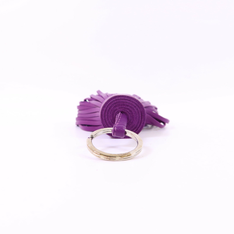 HERMES Milo皮革Carmen Key Ring銀扣鎖匙扣-4