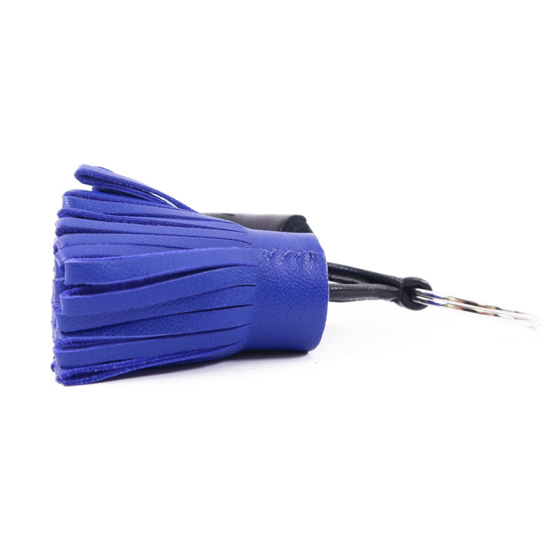 HERMES Milo皮革Carmen Duo銀扣鎖匙扣-3