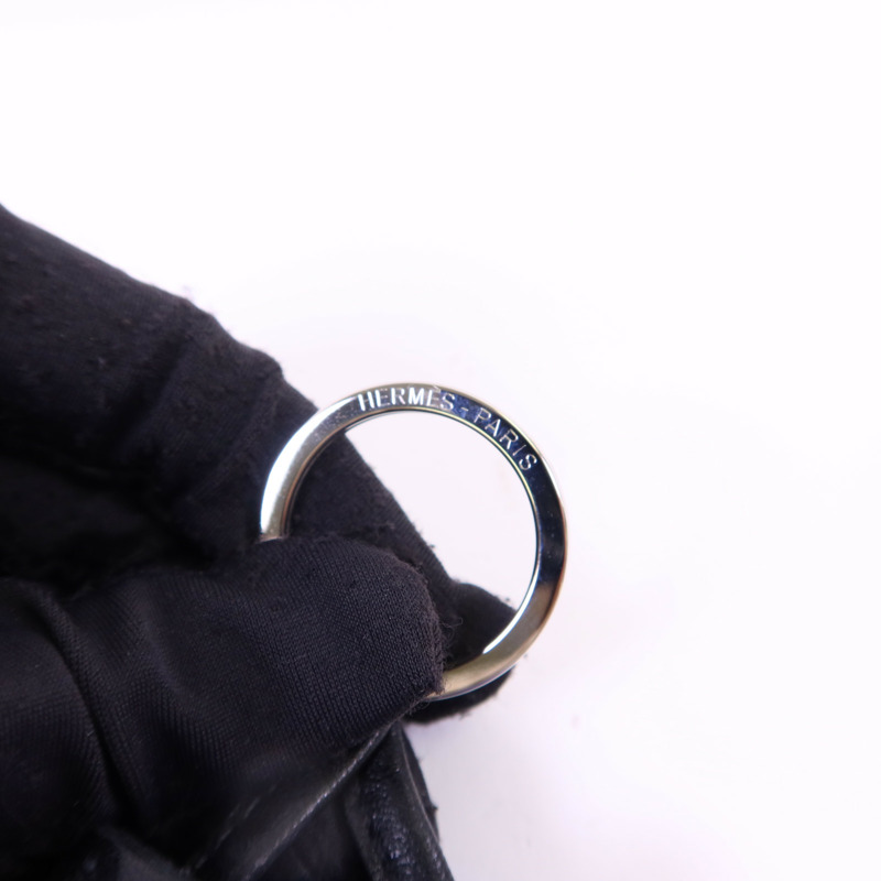 HERMES Milo皮革Carmen Duo銀扣鎖匙扣-6