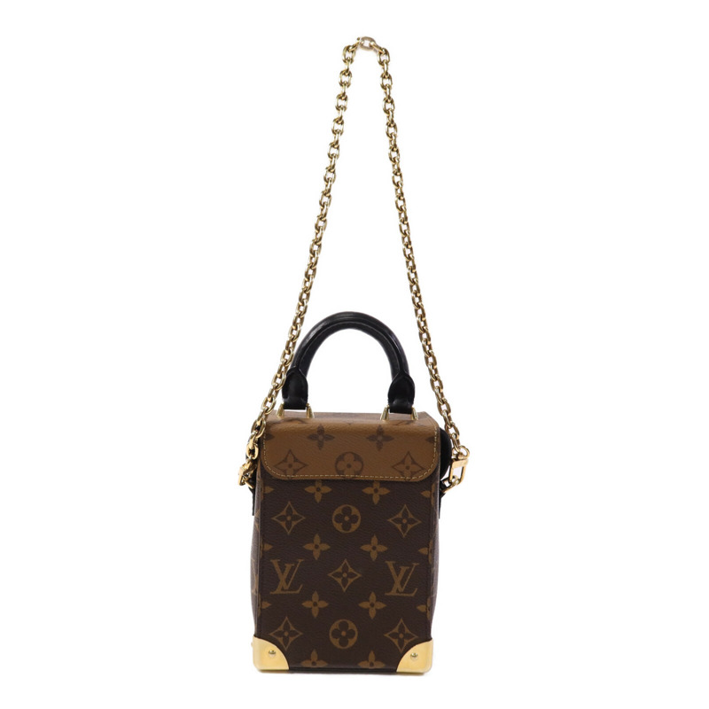 LOUIS VUITTON Monogram/Monogram Reverse Camera Box金扣鏈帶手挽肩背兩用袋-1