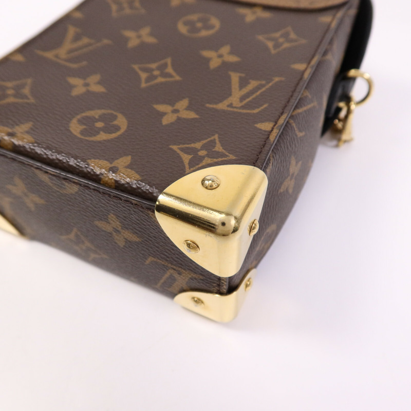 LOUIS VUITTON Monogram/Monogram Reverse Camera Box金扣鏈帶手挽肩背兩用袋-11