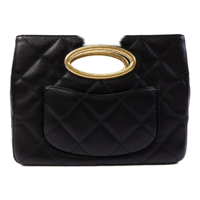 CHANEL 牛皮皮革2 Way Shoulder Bag金扣鏈帶手挽肩背兩用袋-1