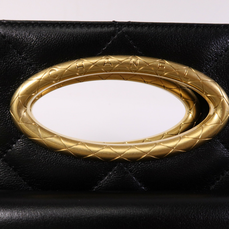 CHANEL 牛皮皮革2 Way Shoulder Bag金扣鏈帶手挽肩背兩用袋-13