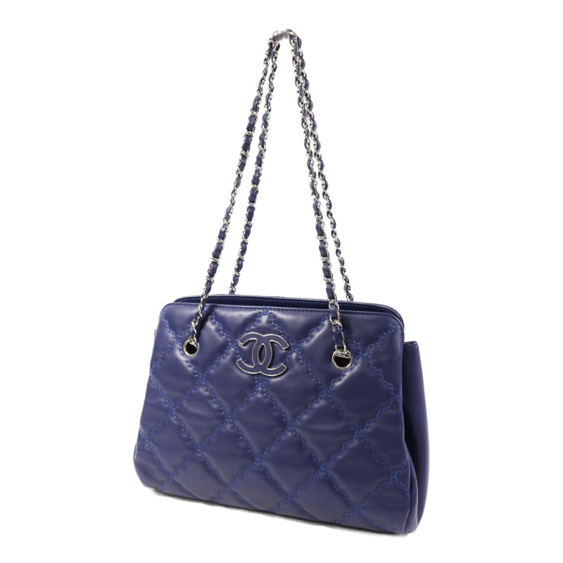 CHANEL 牛皮皮革Chain Shoulder Bag銀扣鏈帶肩背袋-2