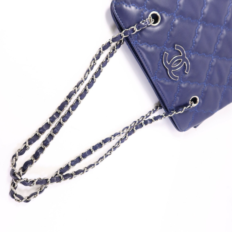 CHANEL 牛皮皮革Chain Shoulder Bag銀扣鏈帶肩背袋-8