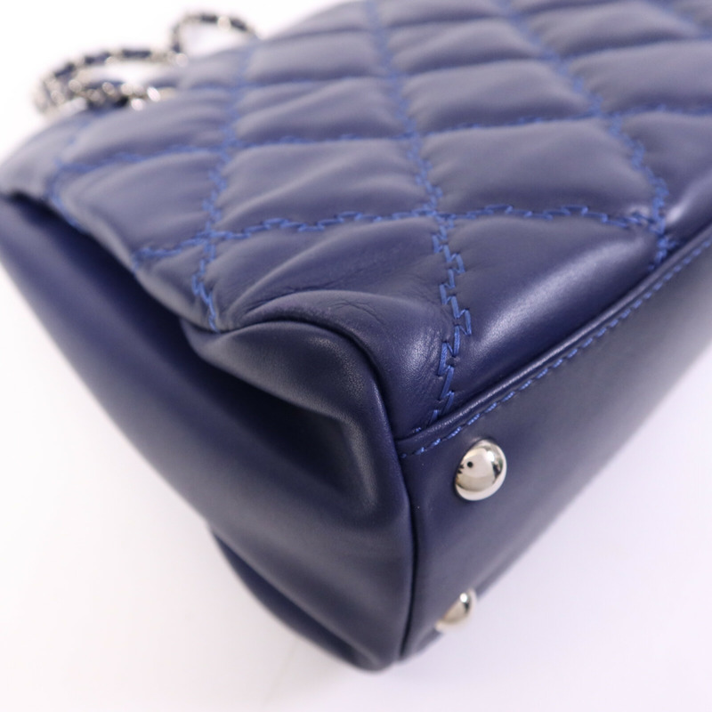 CHANEL 牛皮皮革Chain Shoulder Bag銀扣鏈帶肩背袋-13