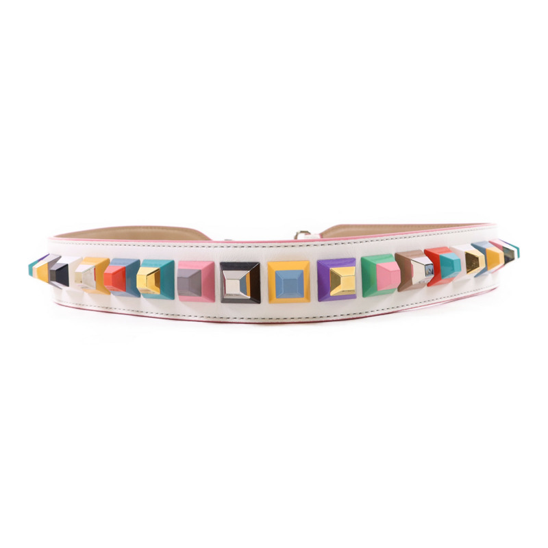 FENDI 牛皮皮革Shoulder Strap銀扣肩背帶-1