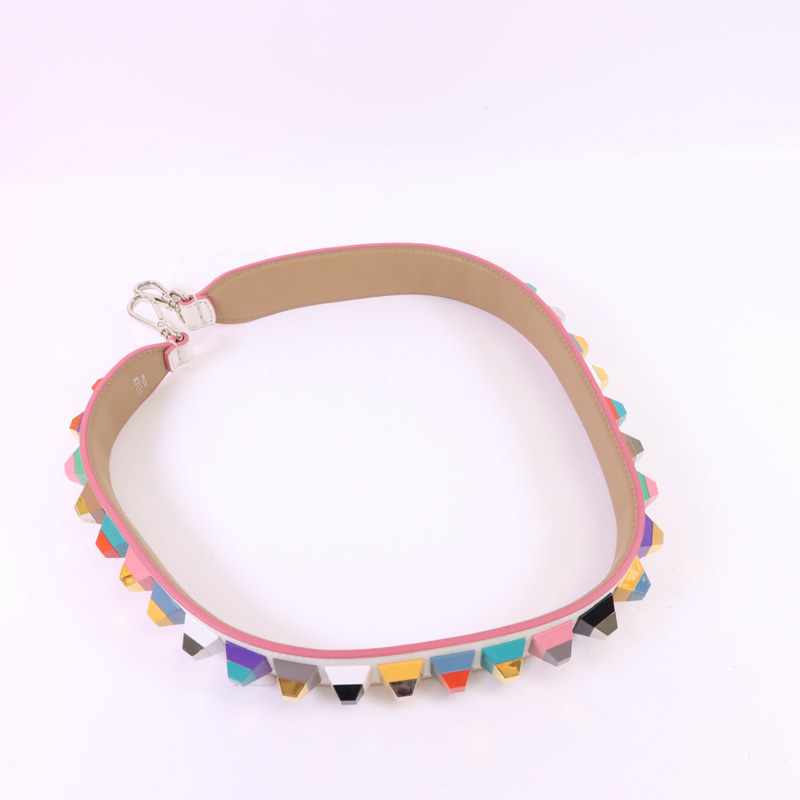 FENDI 牛皮皮革Shoulder Strap銀扣肩背帶-5