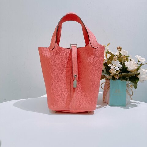 TW4704 Hermes 愛馬仕 杜鹃粉 絕頂Size菜籃子 Picotin 18 TC 8W Rose Azale x PHW