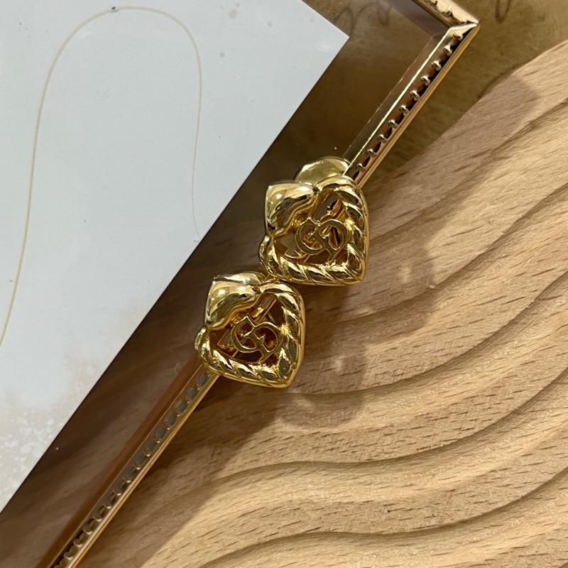 Dior vintage 愛心夾式耳環-0