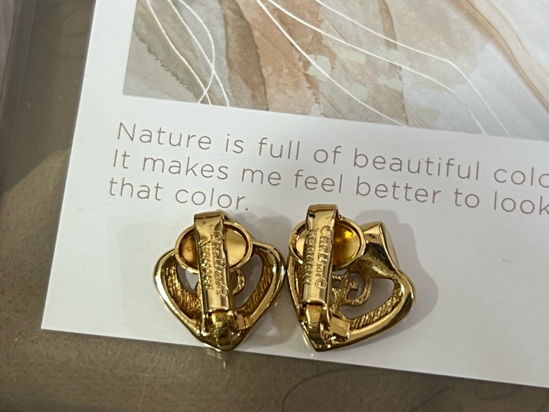 Dior vintage 愛心夾式耳環-2