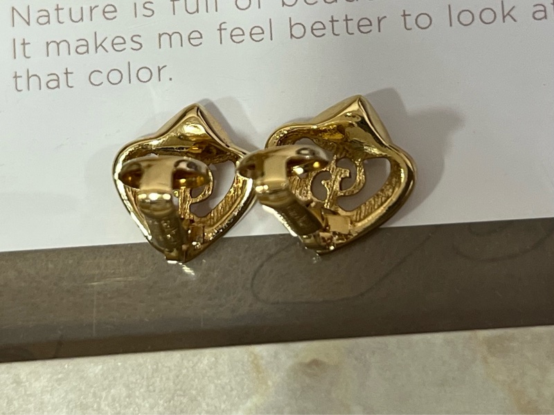 Dior vintage 愛心夾式耳環-3