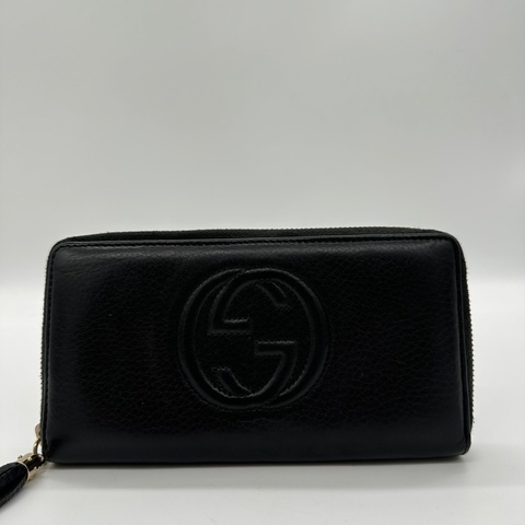 ♠️Gucci 經典 壓印 黑色 拉鍊長夾♠️