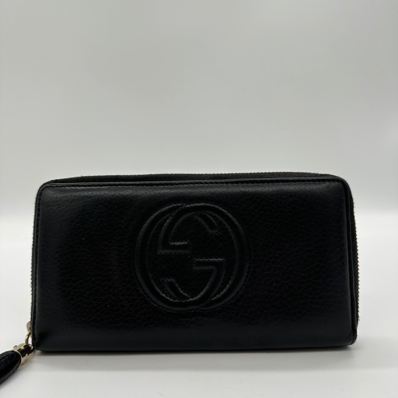 ♠️Gucci 經典 壓印 黑色 拉鍊長夾♠️-0