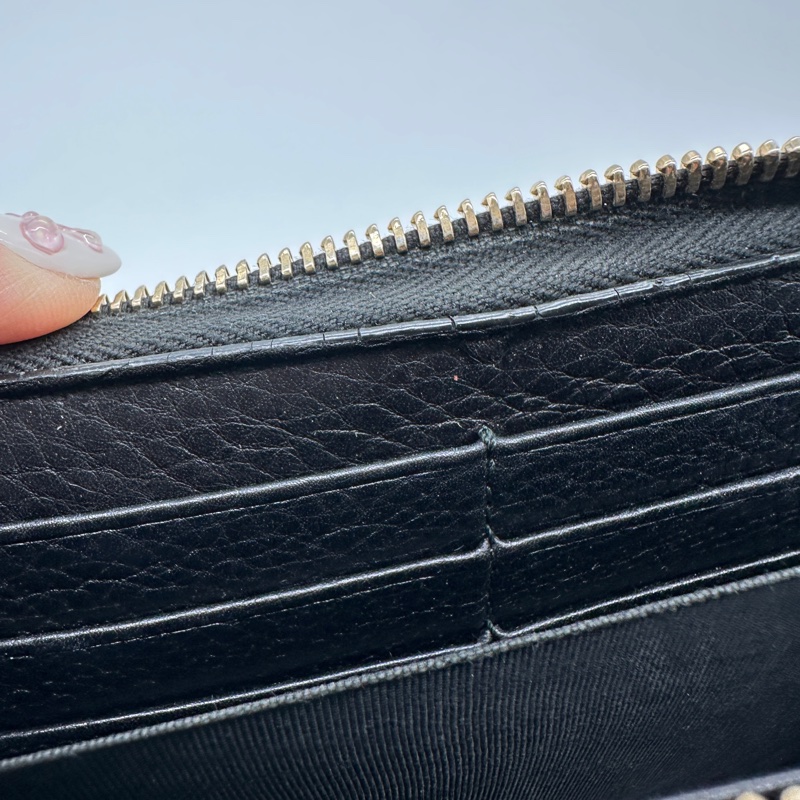 ♠️Gucci 經典 壓印 黑色 拉鍊長夾♠️-13