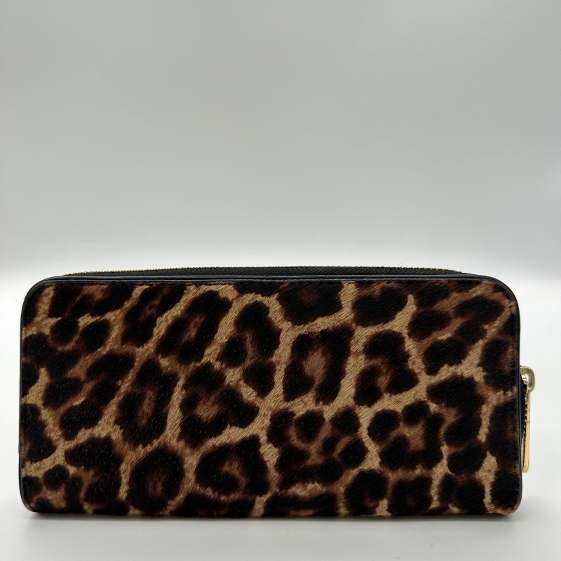 🐆MK Michael Kors 豹紋 仿皮 鐵牌長夾-1