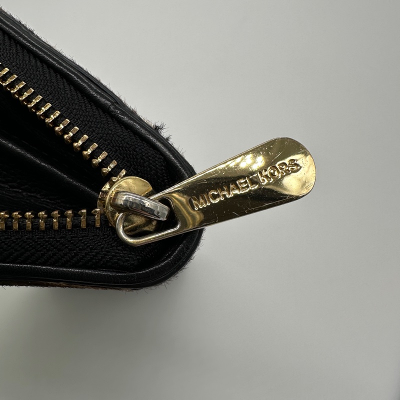 🐆MK Michael Kors 豹紋 仿皮 鐵牌長夾-5