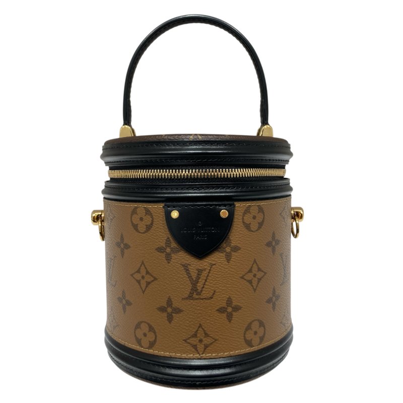 LOUIS VUITTON 路易威登 M43986 MONOGRAM REVERSE CANNES 發財桶 手提包 側背包 PVC 老花 棕色 金釦-1